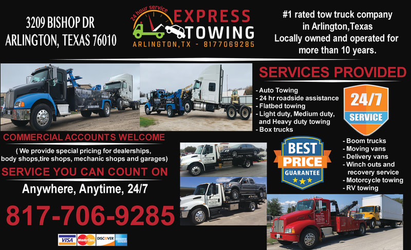 Towing Services in Arlington, Texas. Call Express towing at 817-706-9285